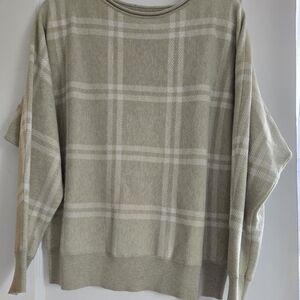 Cynthia Rowley Plaid Sweater in Mint and Cream